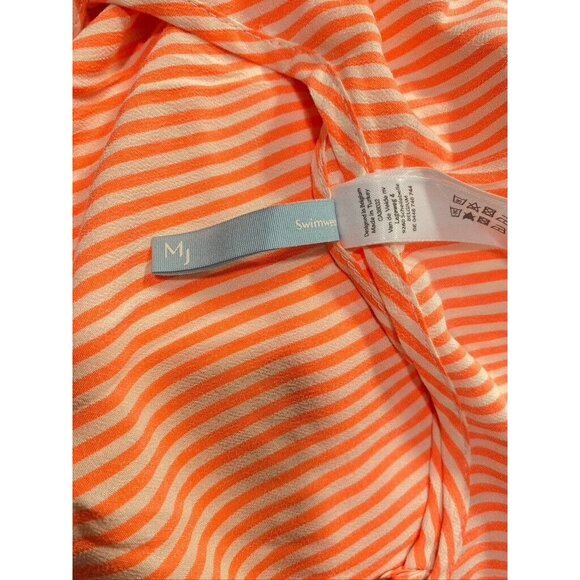 Mary Jo Swim Isaura Spritz Dress Orange Stripe Size M Boho Beach Coastal Tiered - Picture 9 of 13